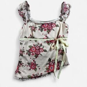 Y2k floral babydoll top